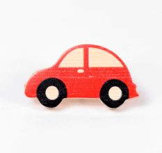 Handcrafted Pine Wood Red Car Knob
